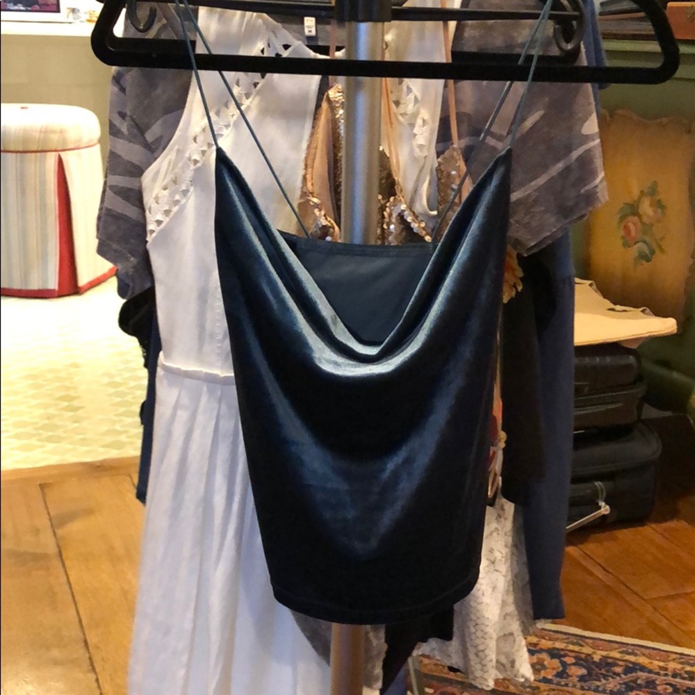Cow neck velvet tank